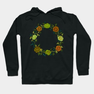 Minhwa: Peony Wreath Green C Type (Korean traditional/folk art) Hoodie